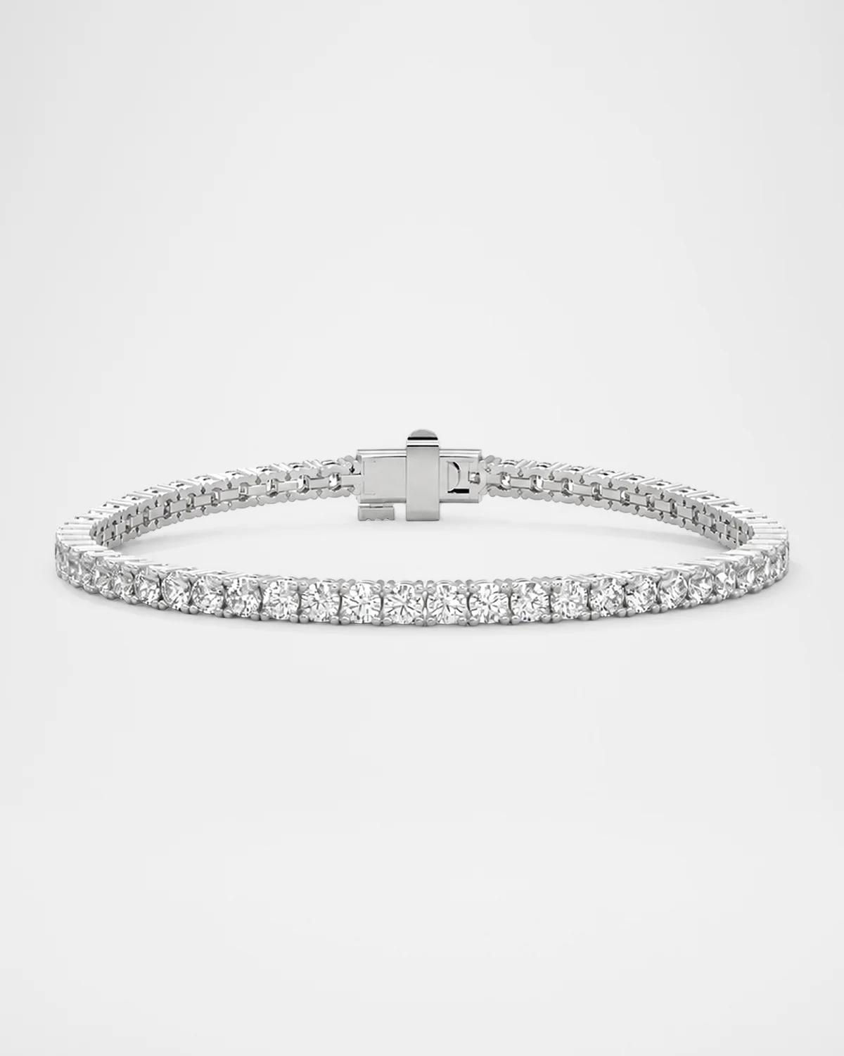 18K White Gold & 5 TCW Lab-Grown Diamond Tennis Bracelet