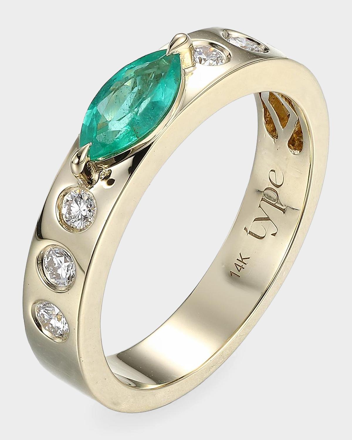 Leggo 14K Yellow Gold, Emerald & 0.39 TCW Diamond Ring