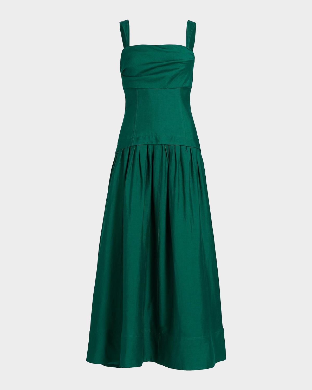 Acler Forever Young Reeve Linen-Blend Drop-Waist Maxi Dress