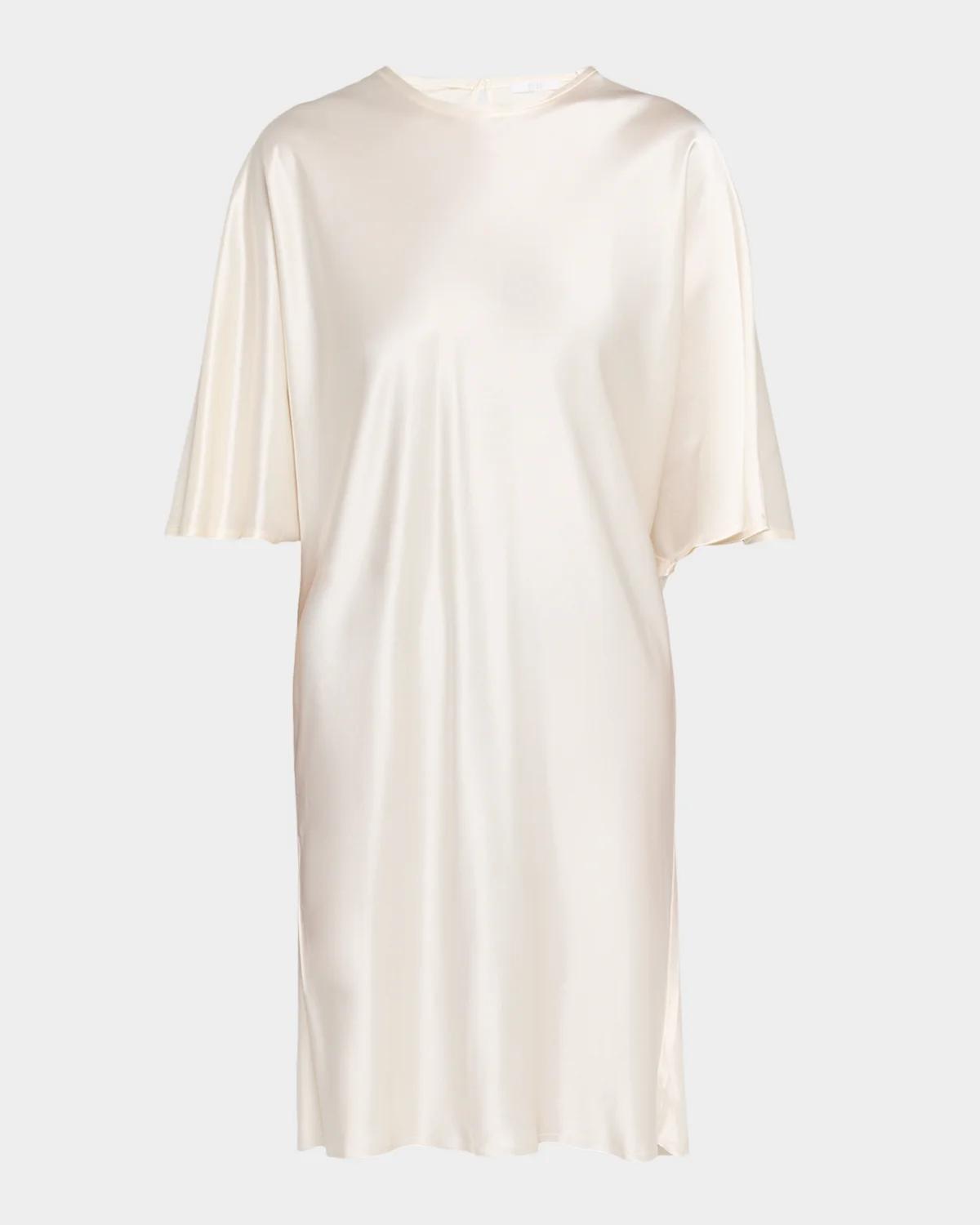 All Three Mila Satin Shift Knee-Length Dress