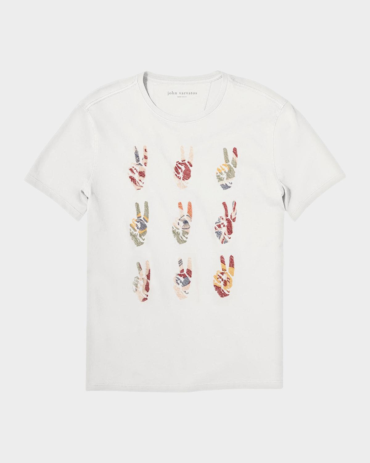 John Varvatos Multi Peace Hand Crewneck T-Shirt