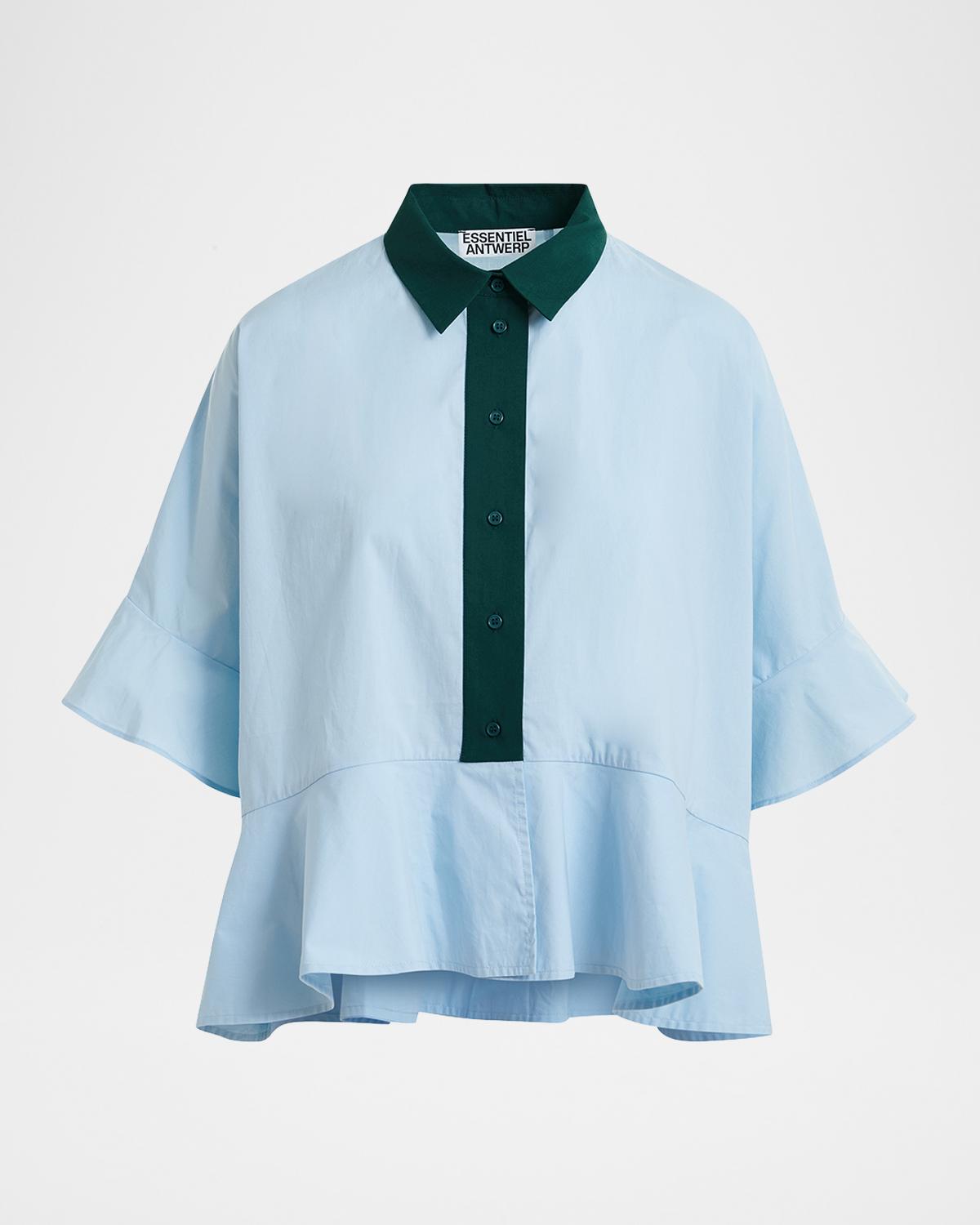 Essentiel Antwerp Kaylee Peplum Ruffle Shirt