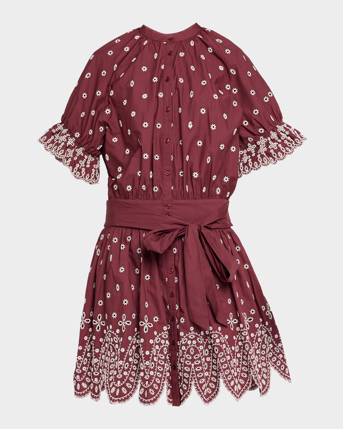 Essentiel Antwerp Kaylani Embroidered Mini Shirtdress