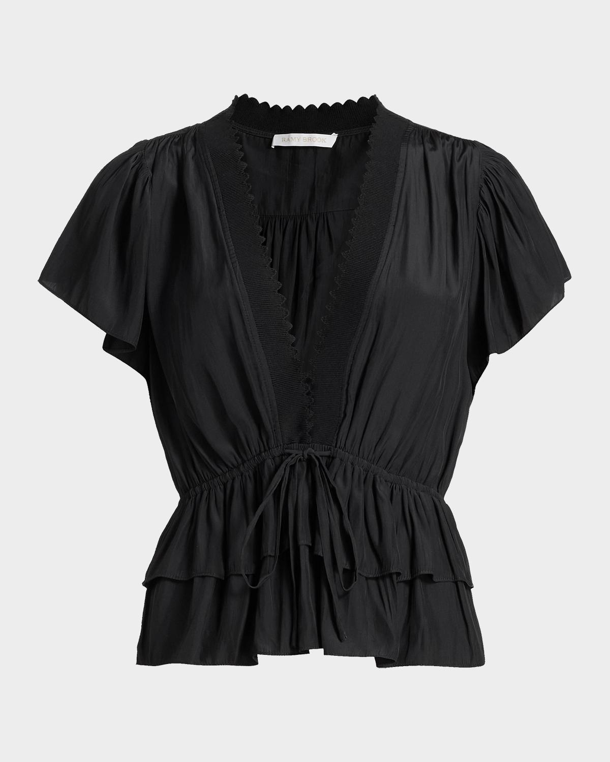 Ramy Brook Emberly Chiffon Tiered Blouse