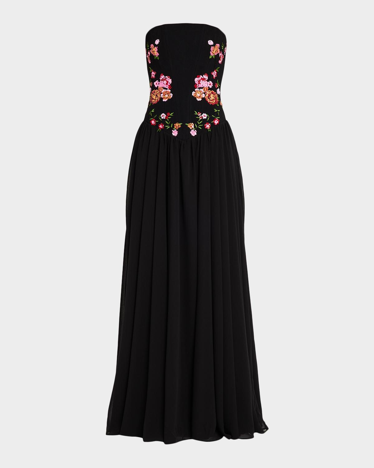 HELSI Caroline Floral Appliqué Strapless Corset Gown