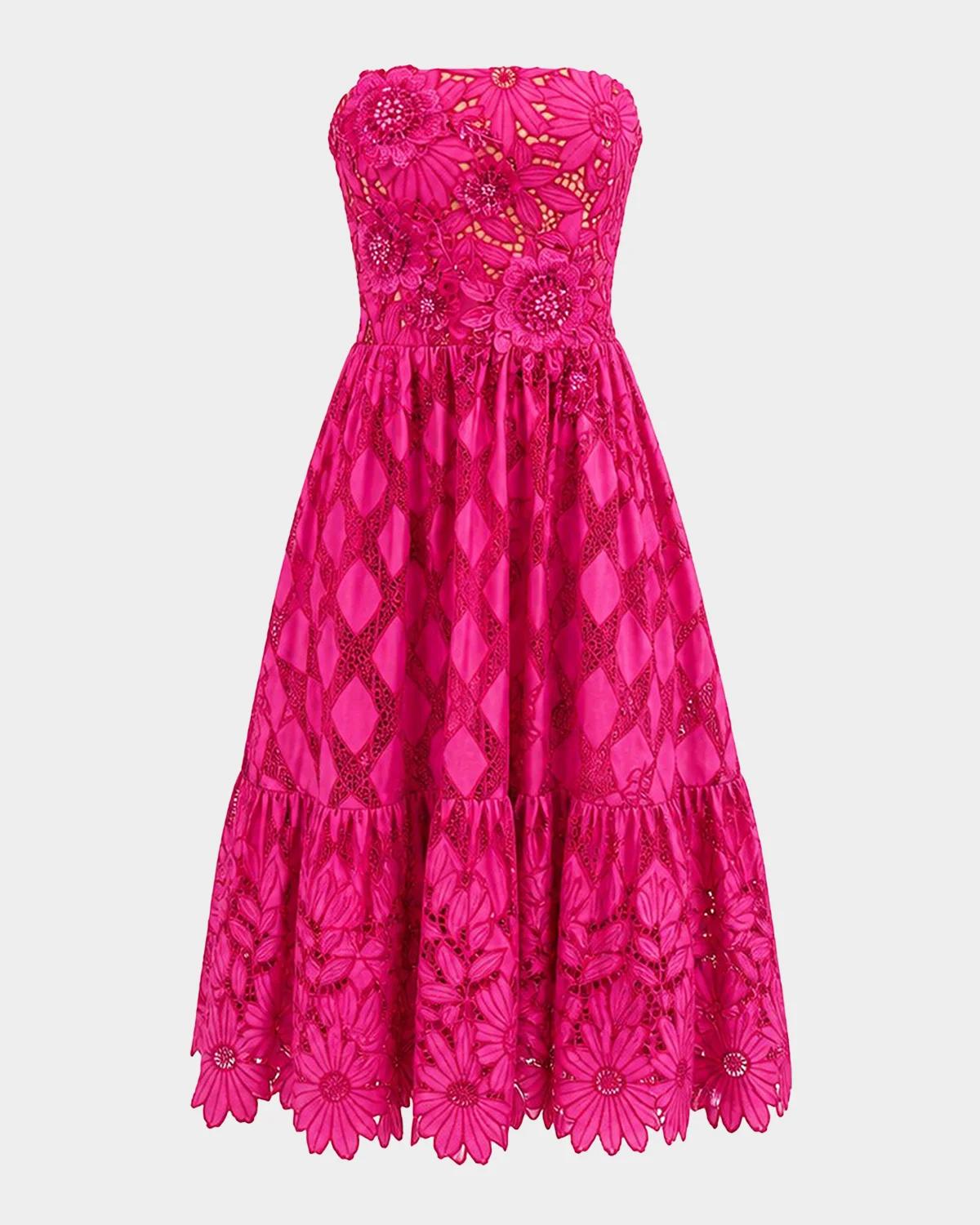 HELSI Candace Strapless Floral Lace Bustier Dress
