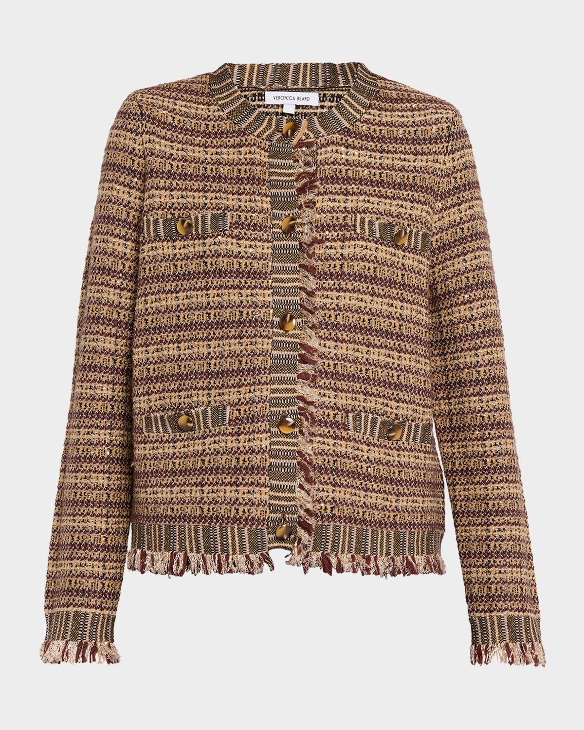 Sariyah Striped Wool-Blend Knit Jacket