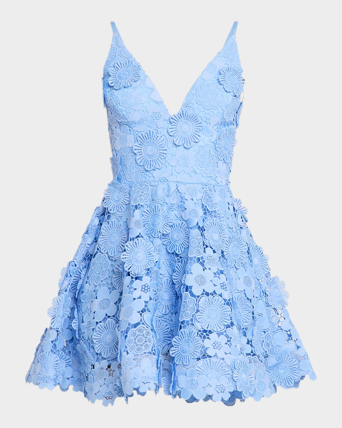 HELSI Blake Plunging Neck Floral Flared Mini Dress