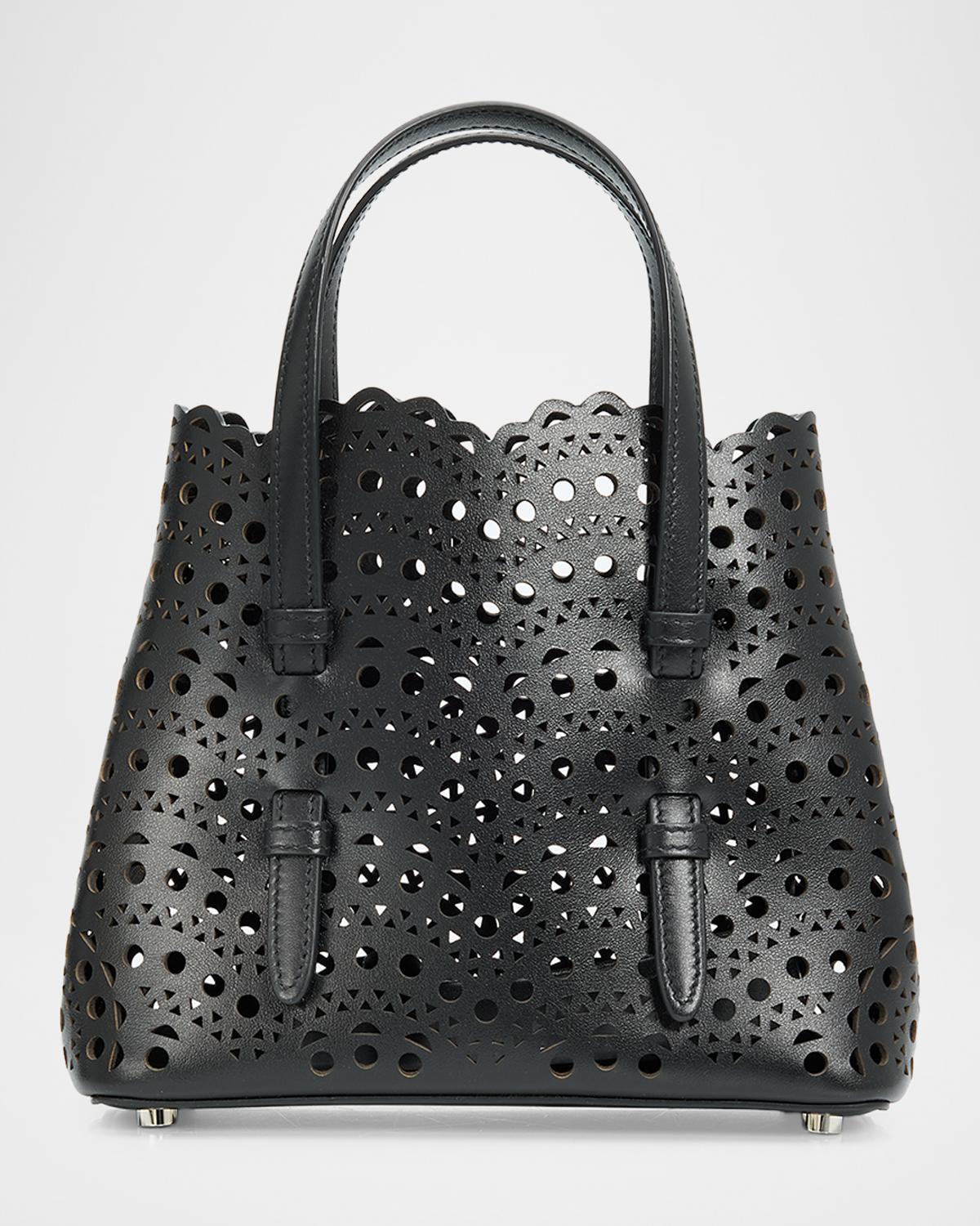 Mina 20 Small Perforated Leather Tote Bag