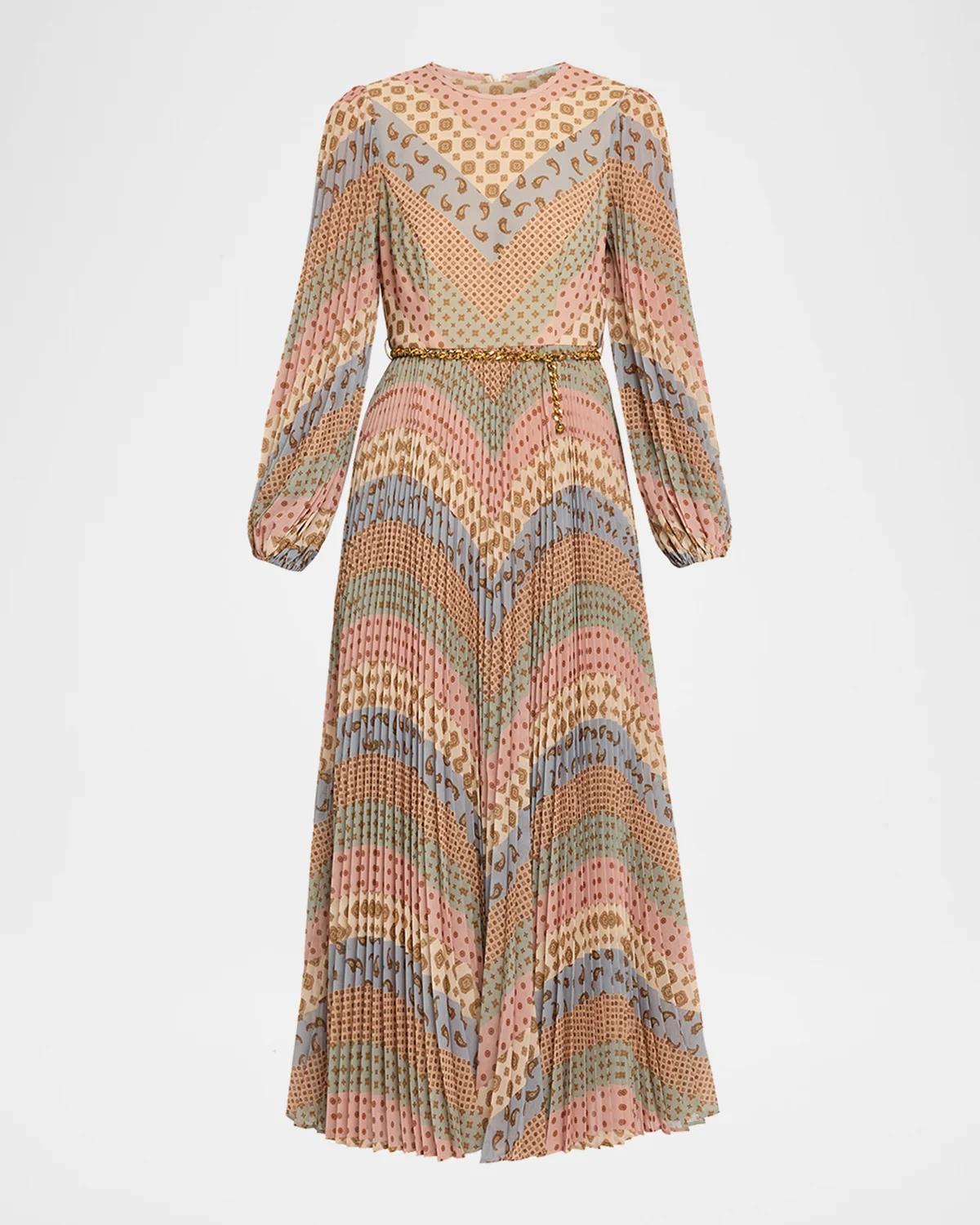 Zimmermann Sunray Long-Sleeve Midi Dress