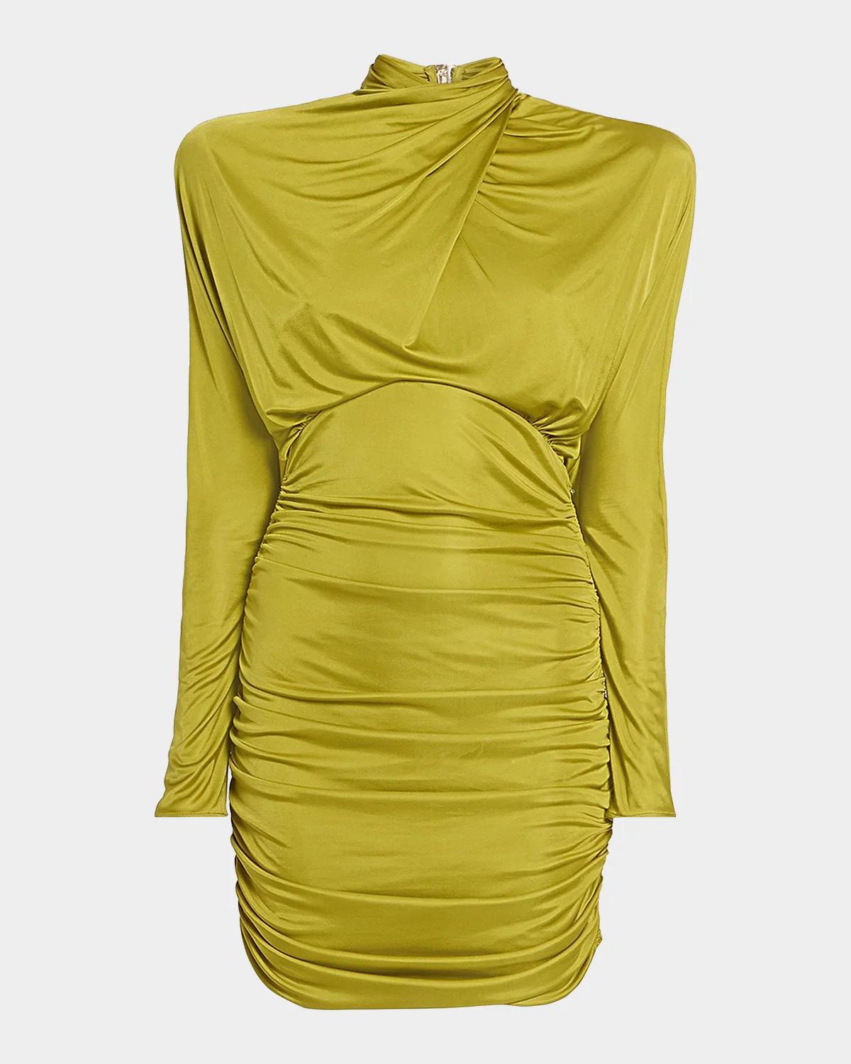 Balmain Draped Jersey Mini Dress