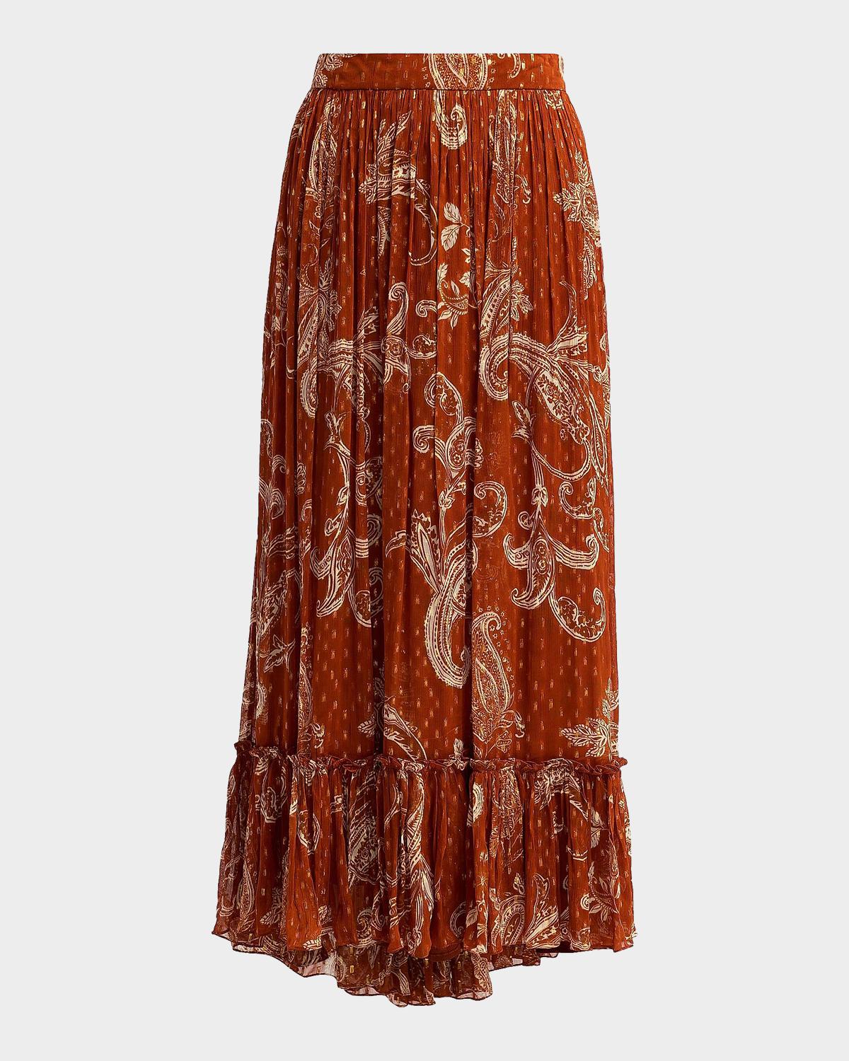 Hemant & Nandita Printed High-Low Maxi Skirt