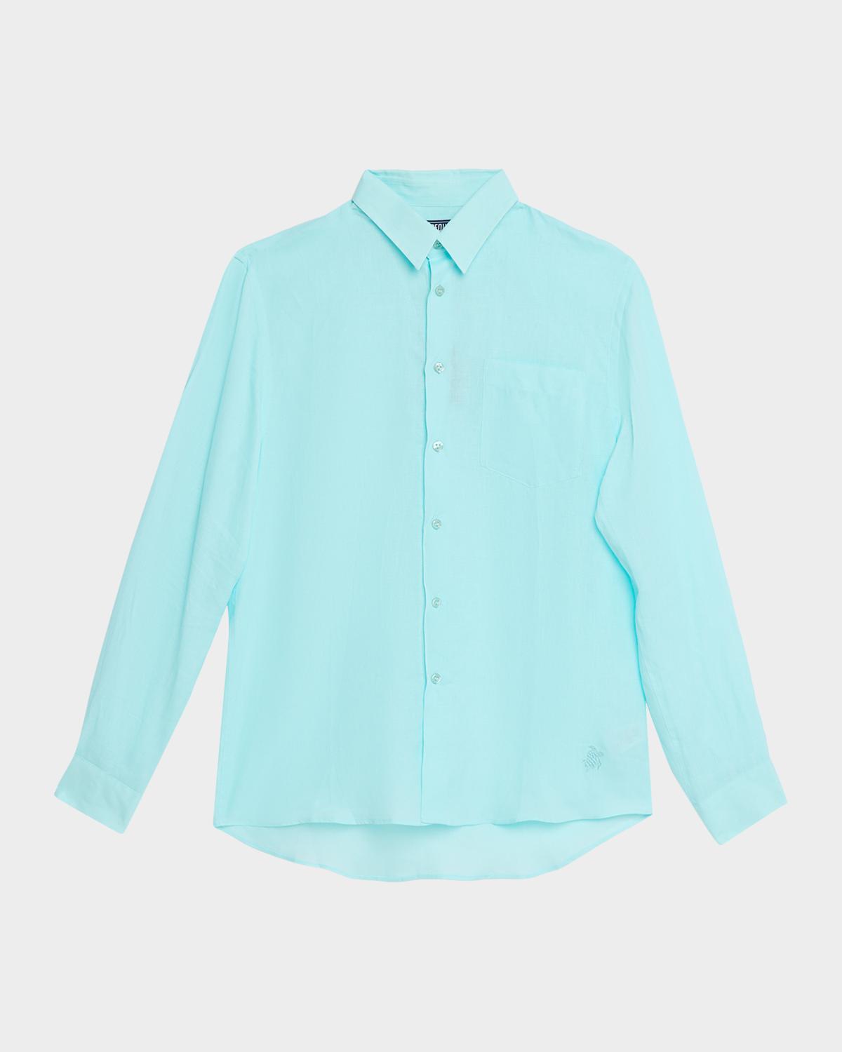 Vilebrequin Men's Solid Linen Button-Front Shirt