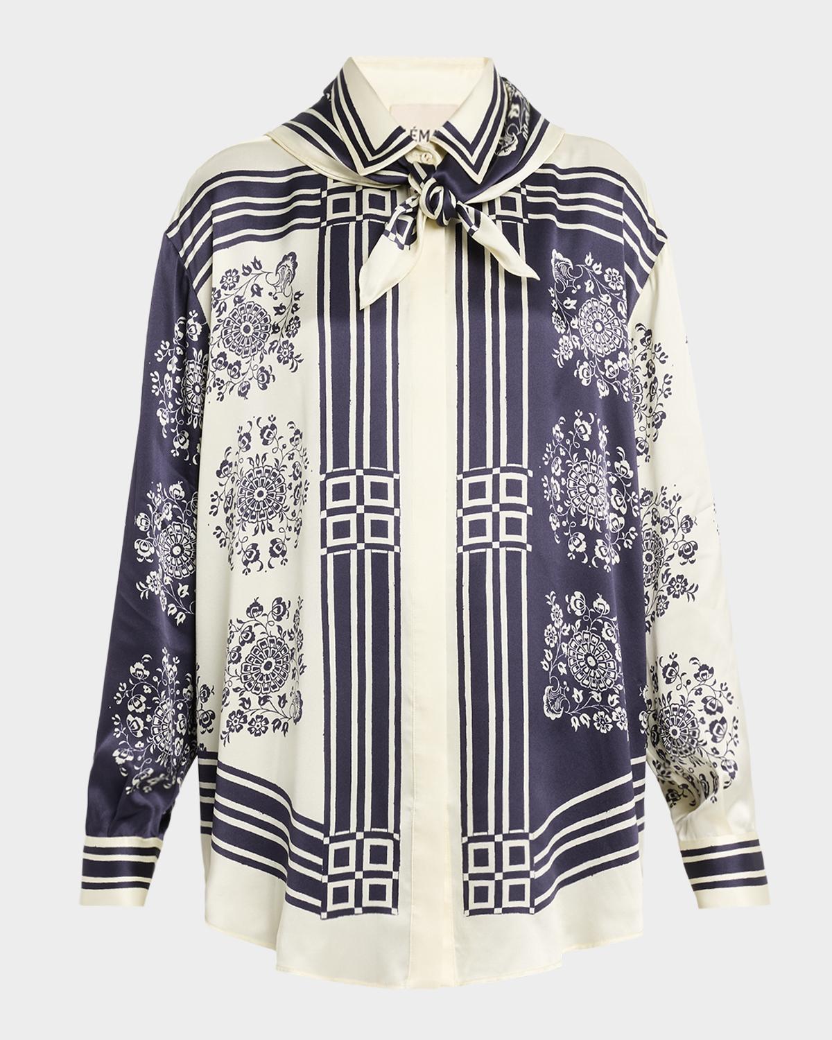 ALÉMAIS Banderra Satin Scarf Top