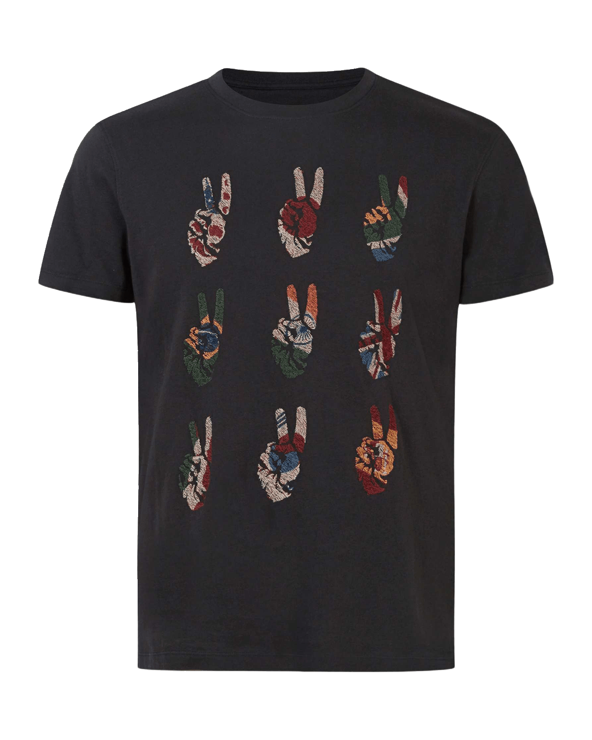 John Varvatos Men 's Embroidered Peace Hand Crewneck Tee | Thumbnail 2 John Varvatos Men 's Embroidered Peace Hand Crewneck Tee | Thumbnail 2