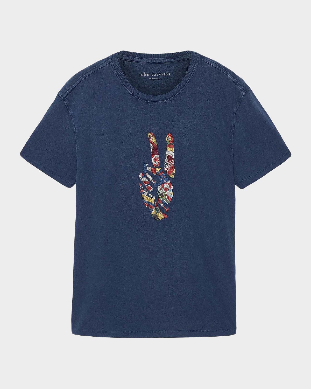 John Varvatos Men's Peace Sign Crewneck T-Shirt