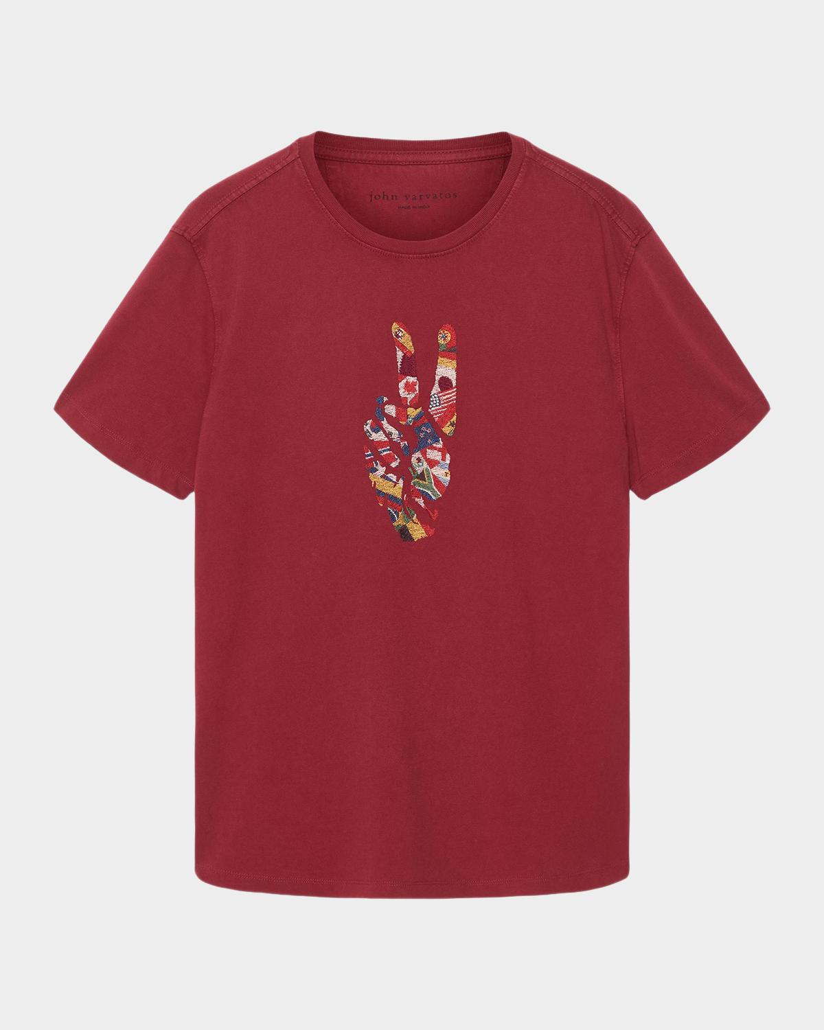 John Varvatos Men's Peace Sign Crewneck T-Shirt