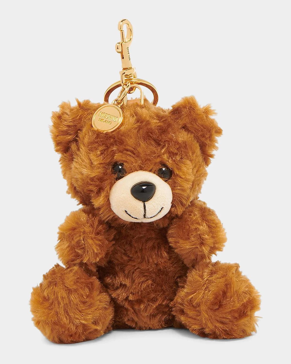 Moschino Plush Faux-Fur Teddy Bear Charm