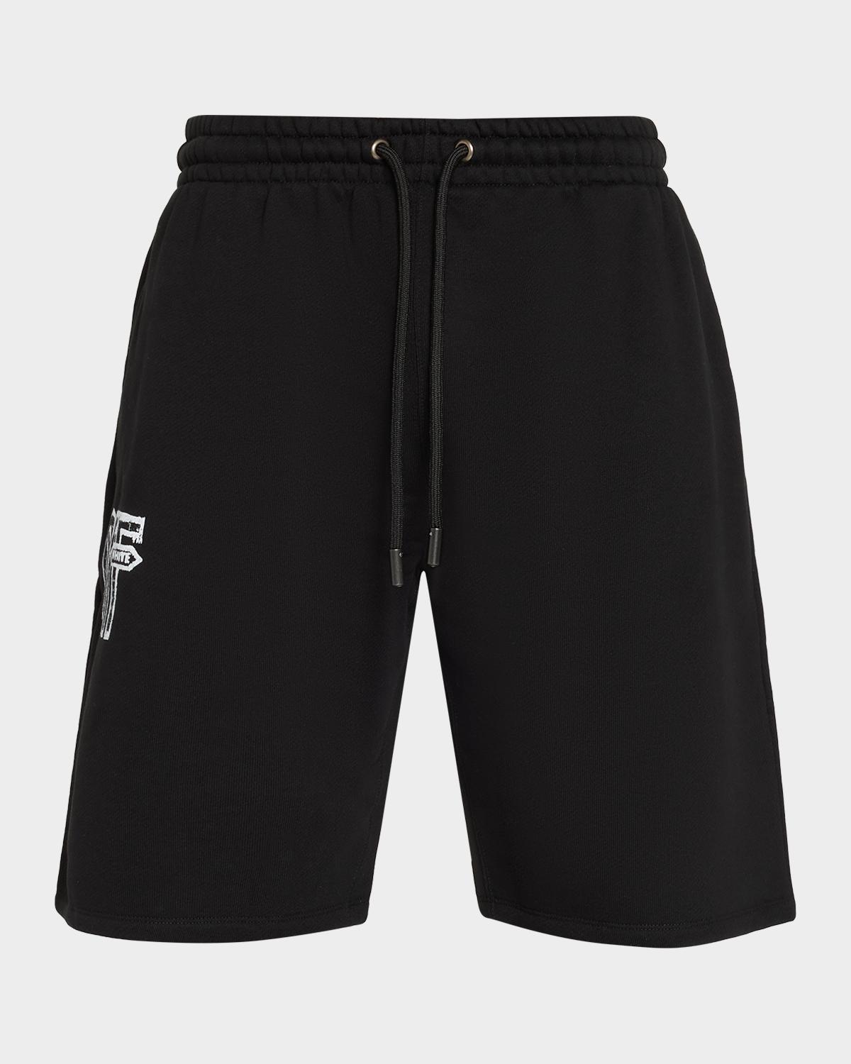 Off-White Men's Motion Arrow Cotton Drawstring Shorts