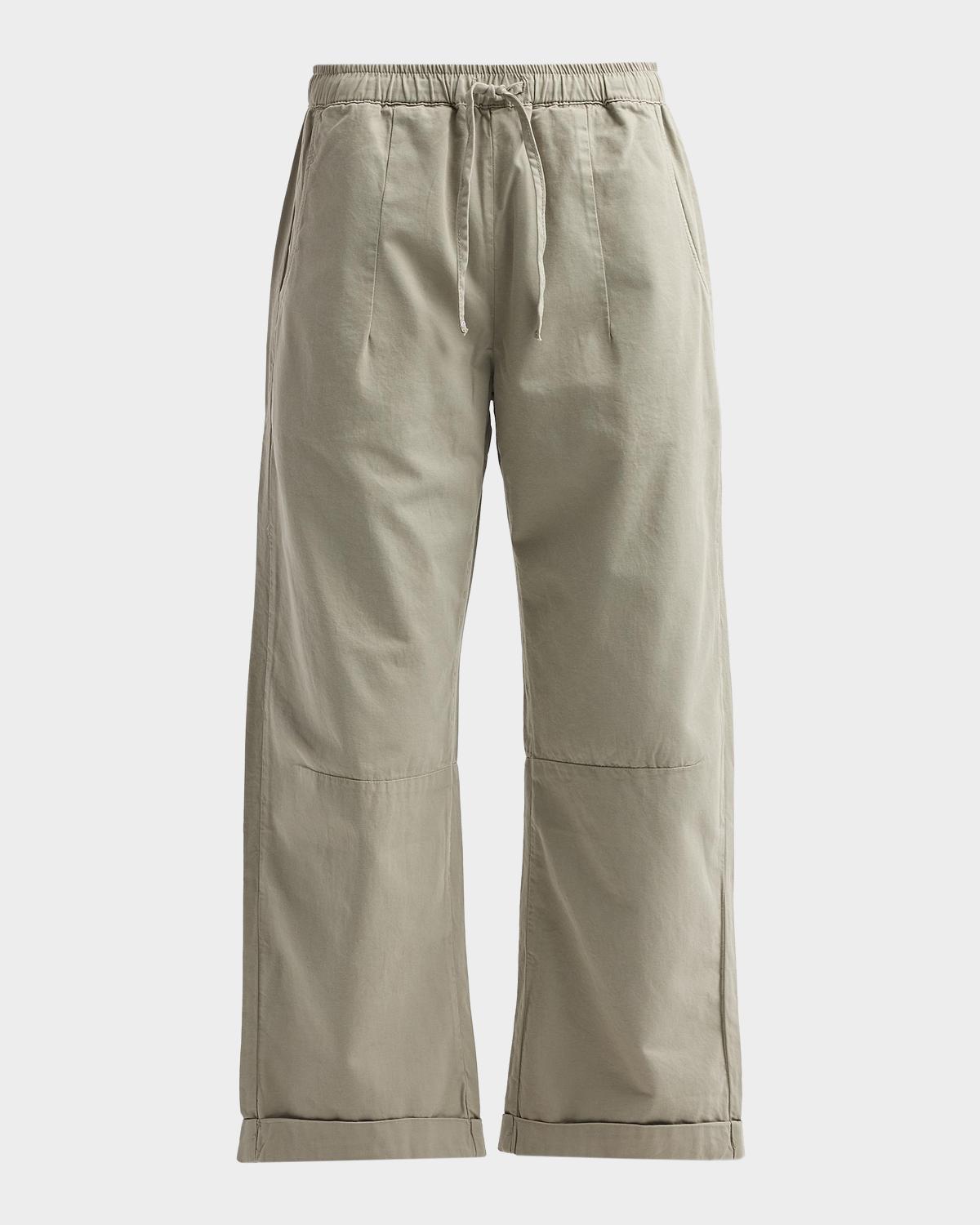 LE JEAN Mara Cotton Sateen Wide-Leg Pants