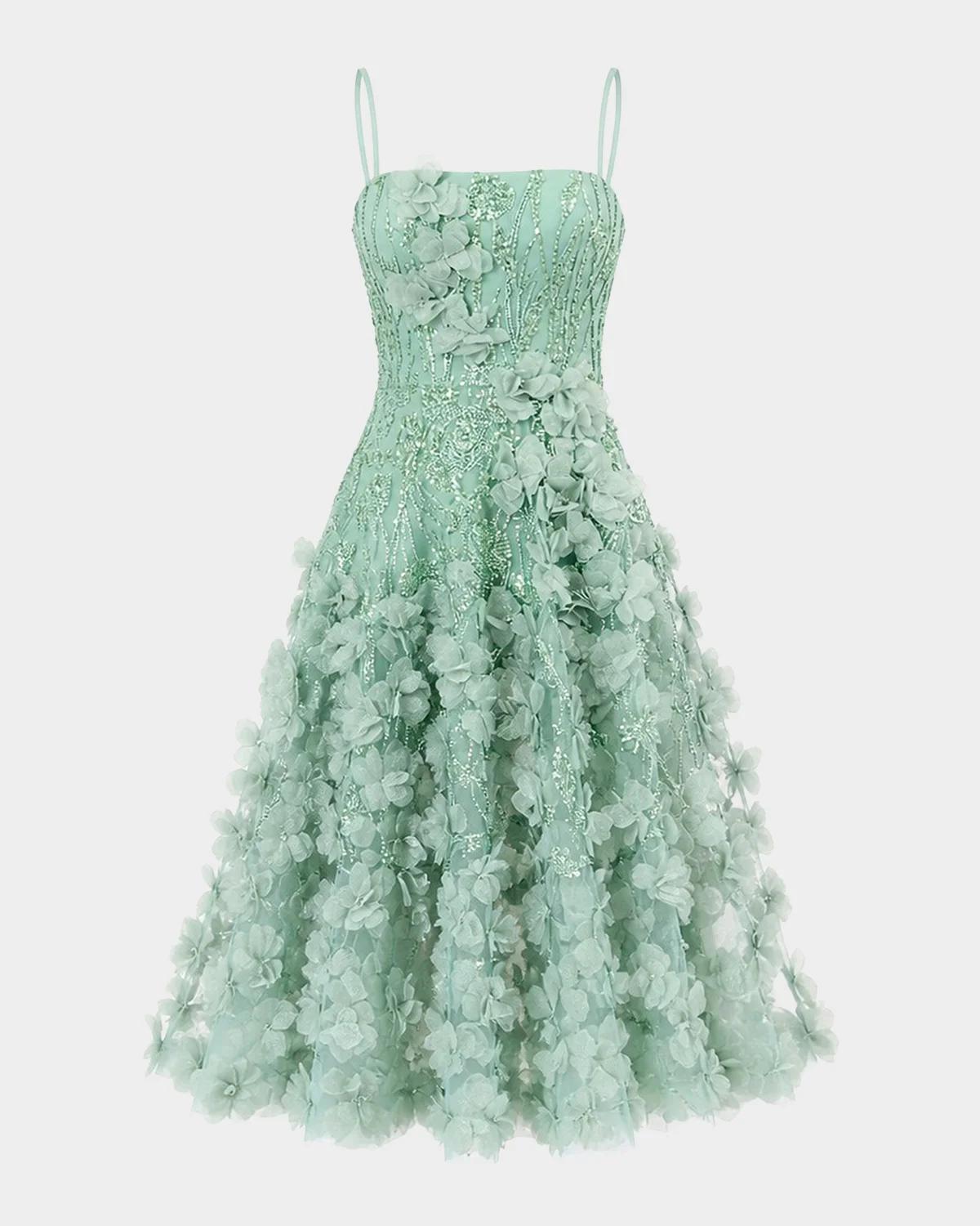 HELSI Lily Floral Beaded Fit & Flare Midi Dress
