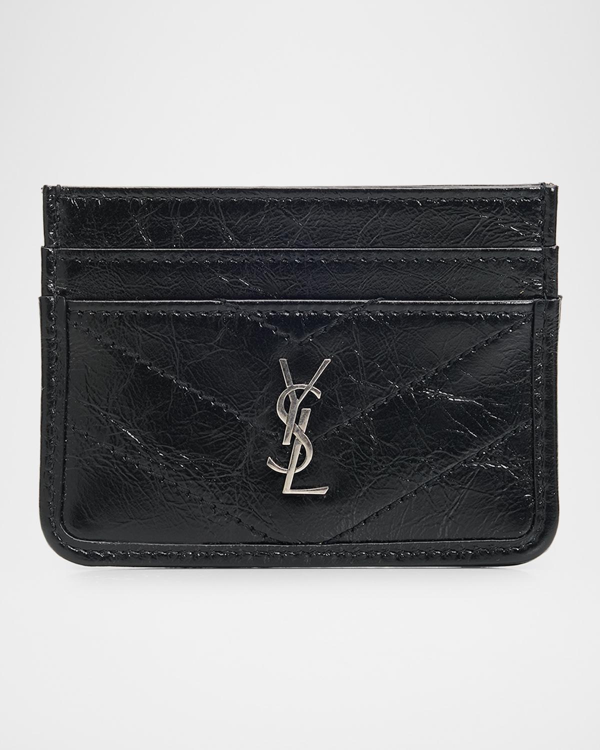 Niki YSL Crinkled Leather Card Case