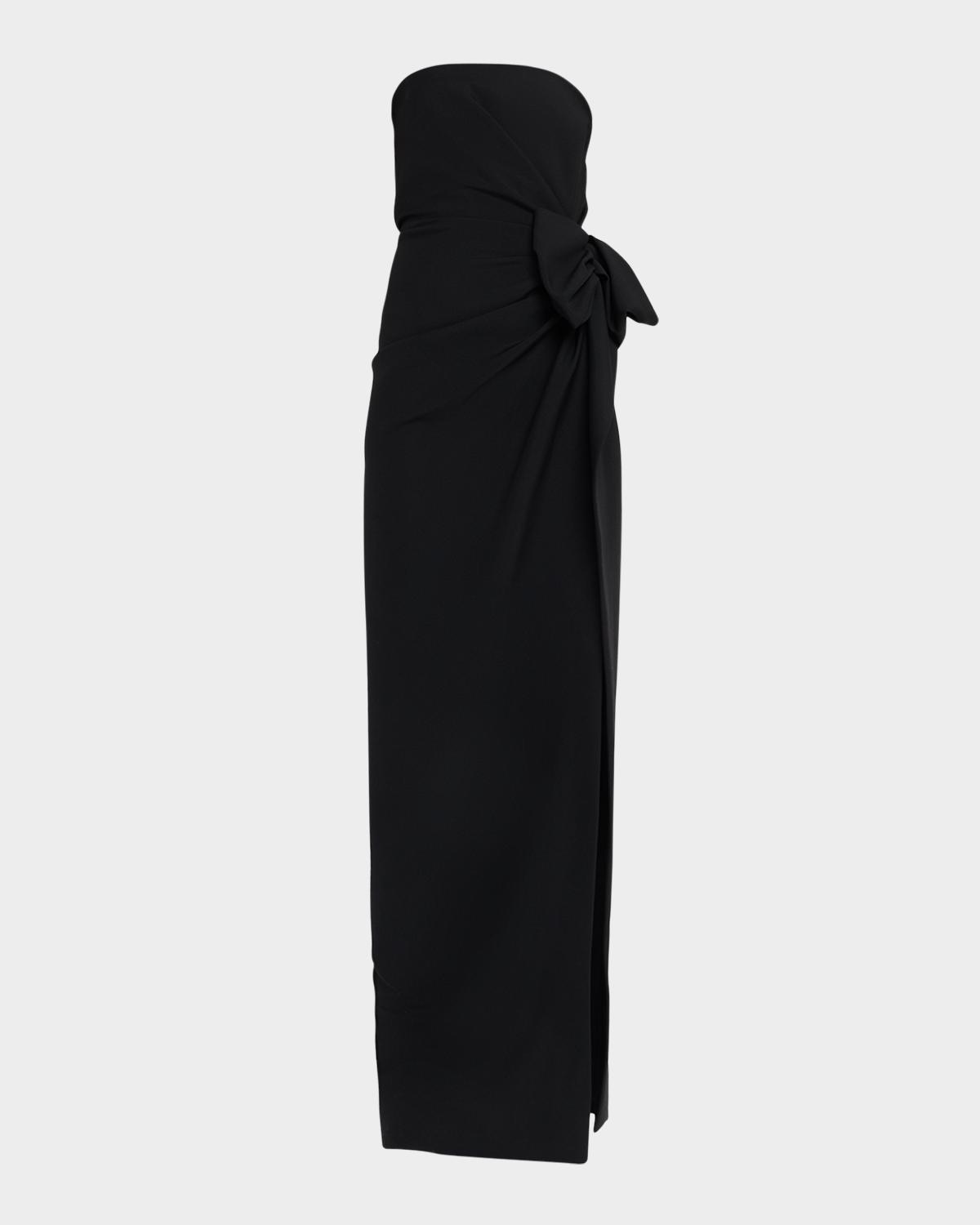Michael Kors Collection Strapless Wool Origami Bow Column Gown