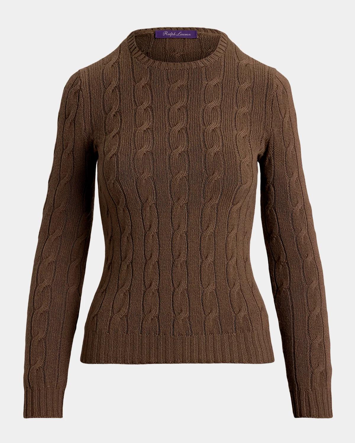 Ralph Lauren Collection Cable-Knit Cashmere Crewneck Sweater