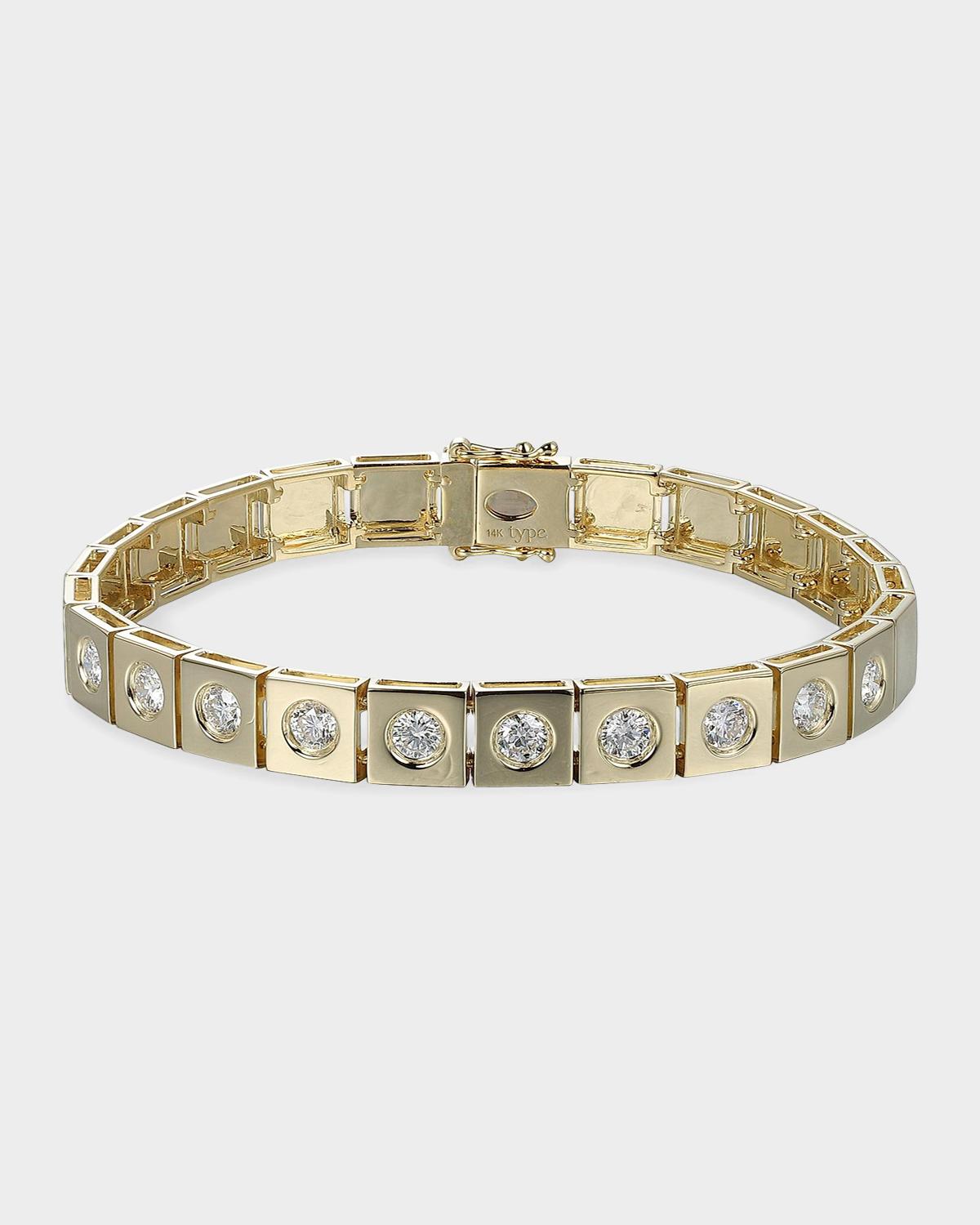 14K Yellow Gold LEGGO Extra-Large Diamond Tennis Bracelet, 6.5"L