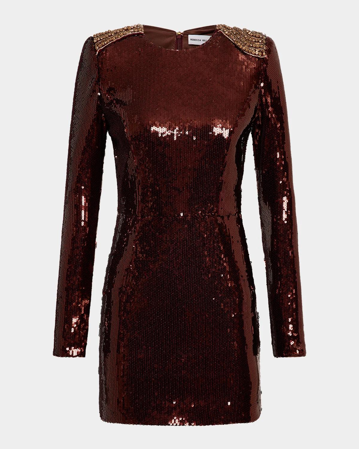 Rebecca Vallance Glimmer Diamante-Embellished Sequin Mini Dress