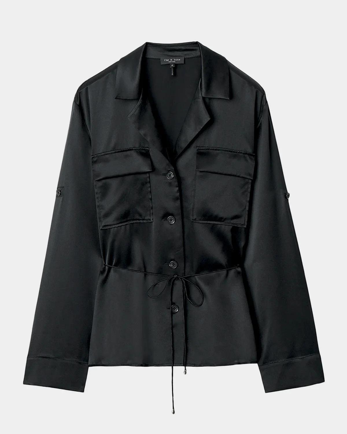 Rag & Bone Sonny Silk Blouse In Black