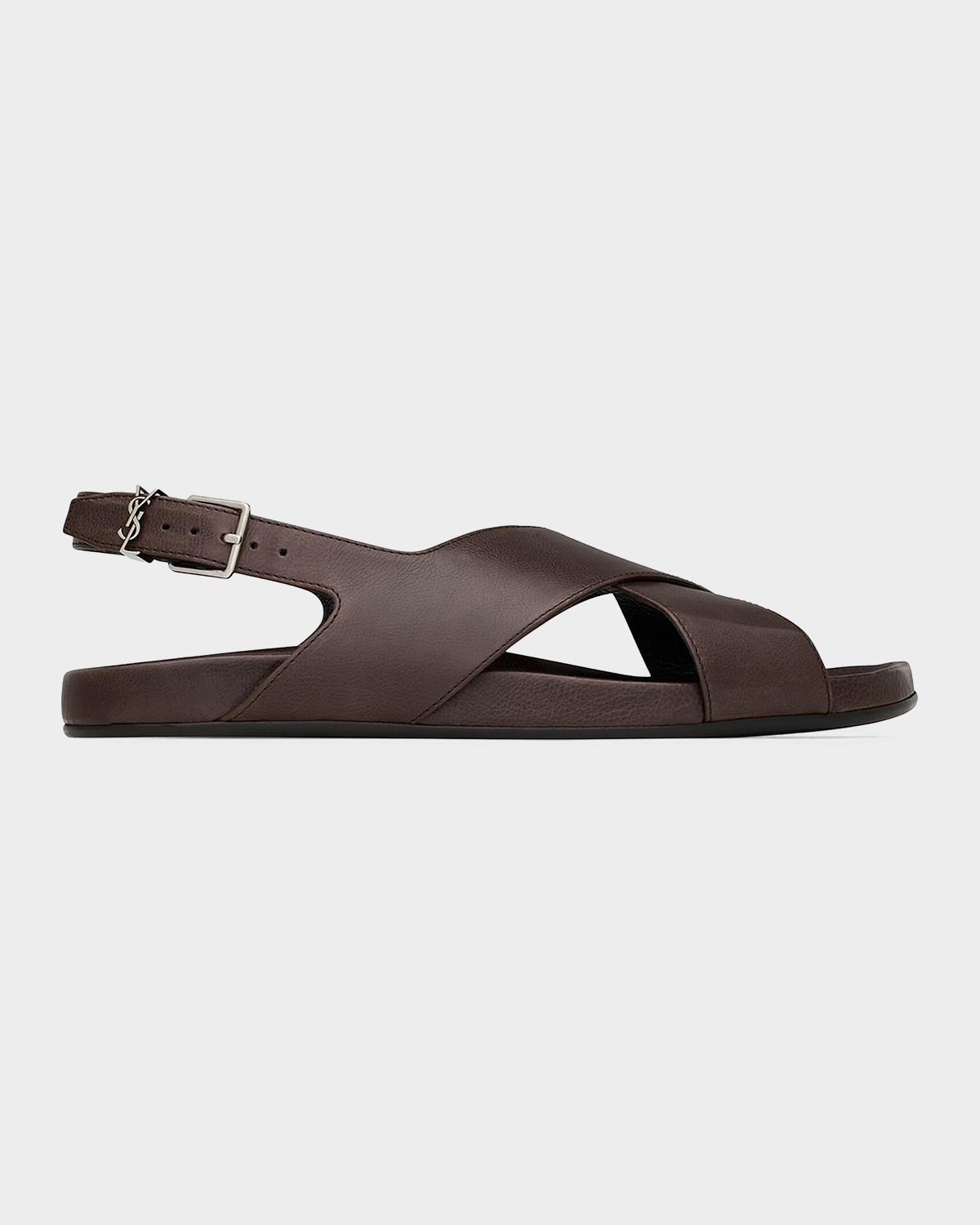 Saint Laurent Helios Leather Sandals