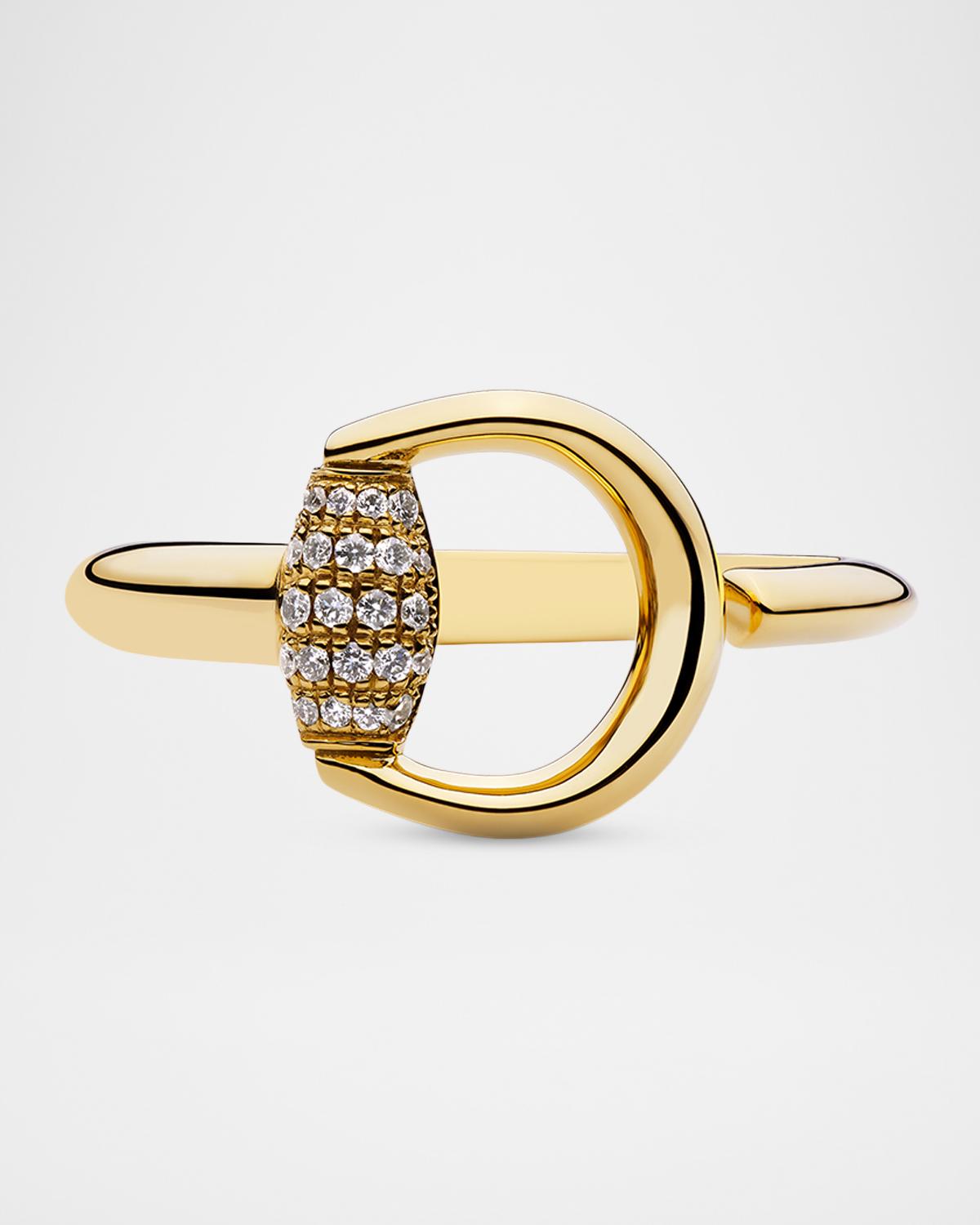 Gucci Horsebit 18K Yellow Gold Diamond Ring