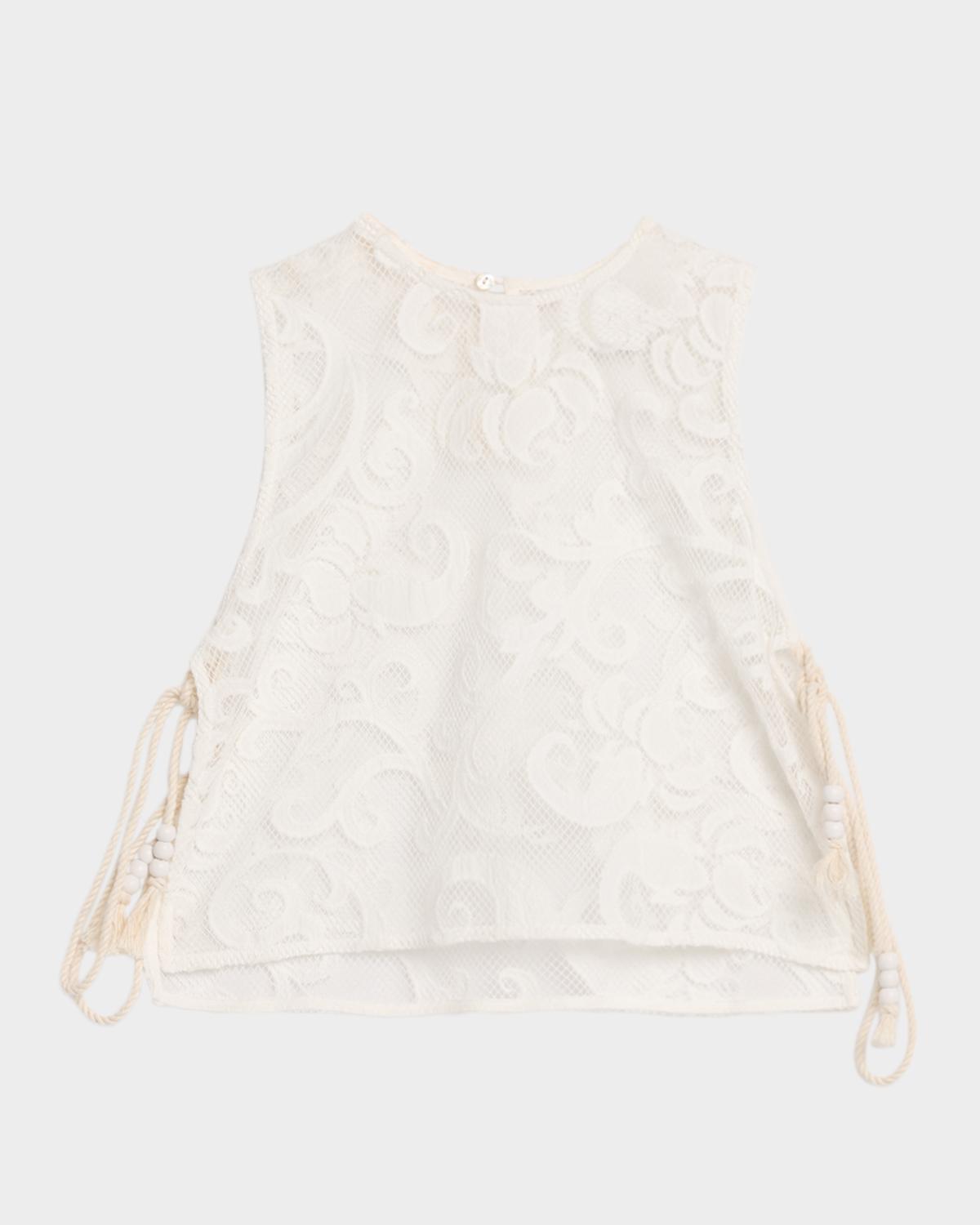 JBQ Bimini Embroidered Tie-Side Top