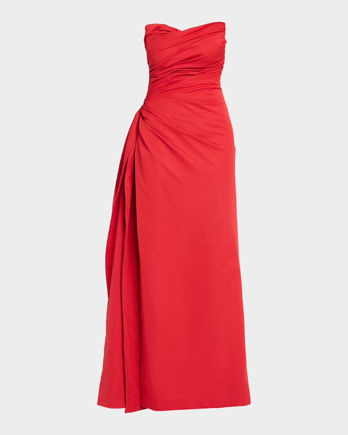 As It May Tiphanie Strapless Draped Faille Gown