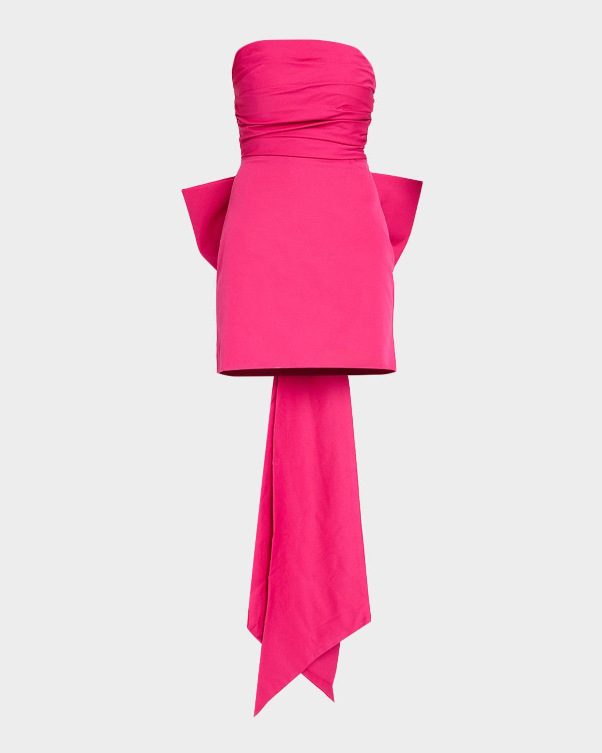 As It May Zelie Strapless Bow-back Faille Mini Dress In Royal Fuch