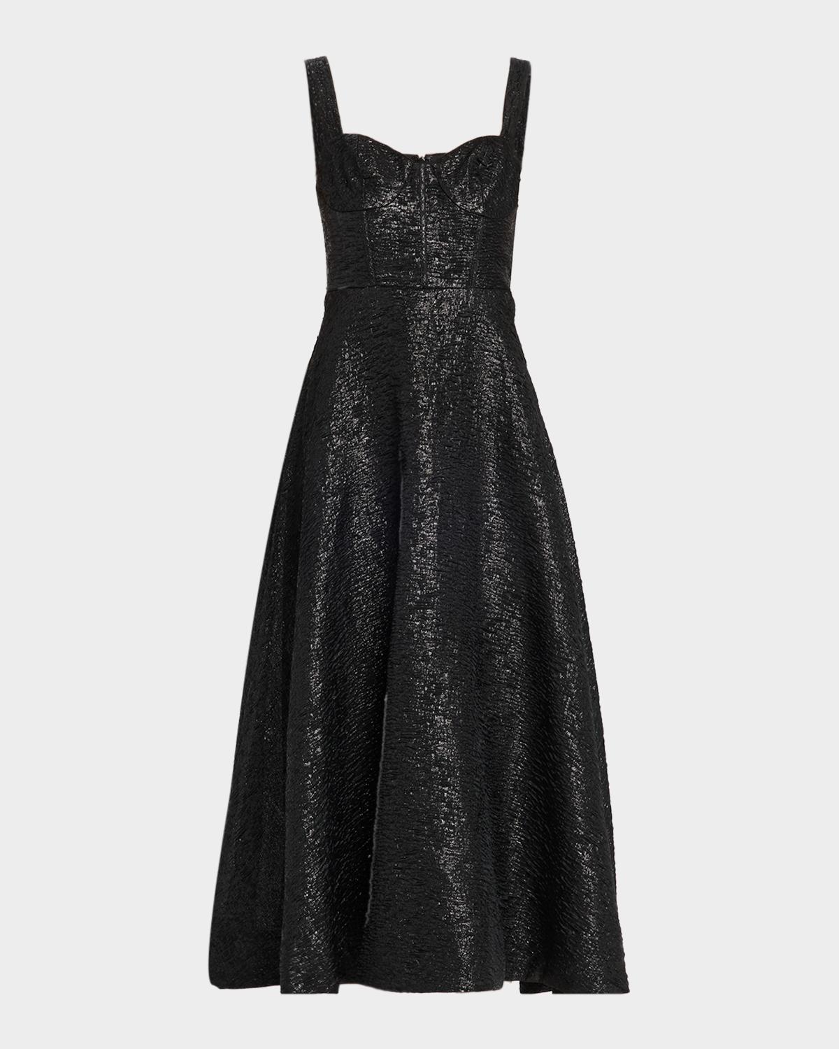 As It May Julia Sweetheart Organza Jacquard Midi Dress
