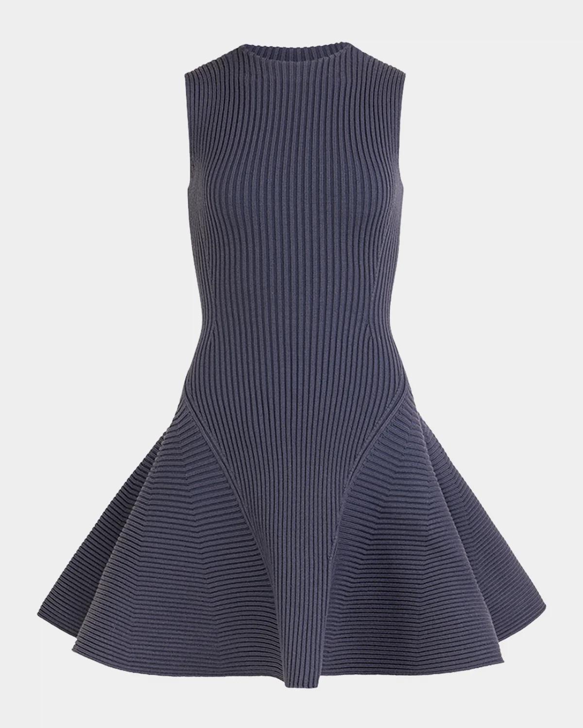 ALAÏA Sleeveless English Rib Mini Skater Dress