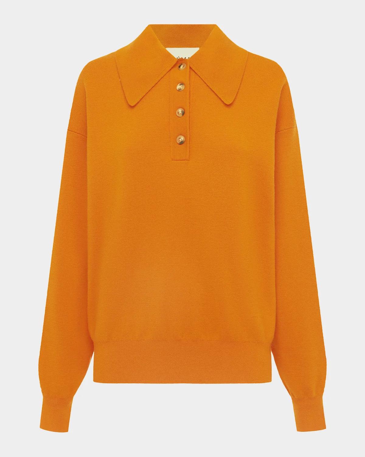 ALÉMAIS Claudia Tangerine Knit Polo