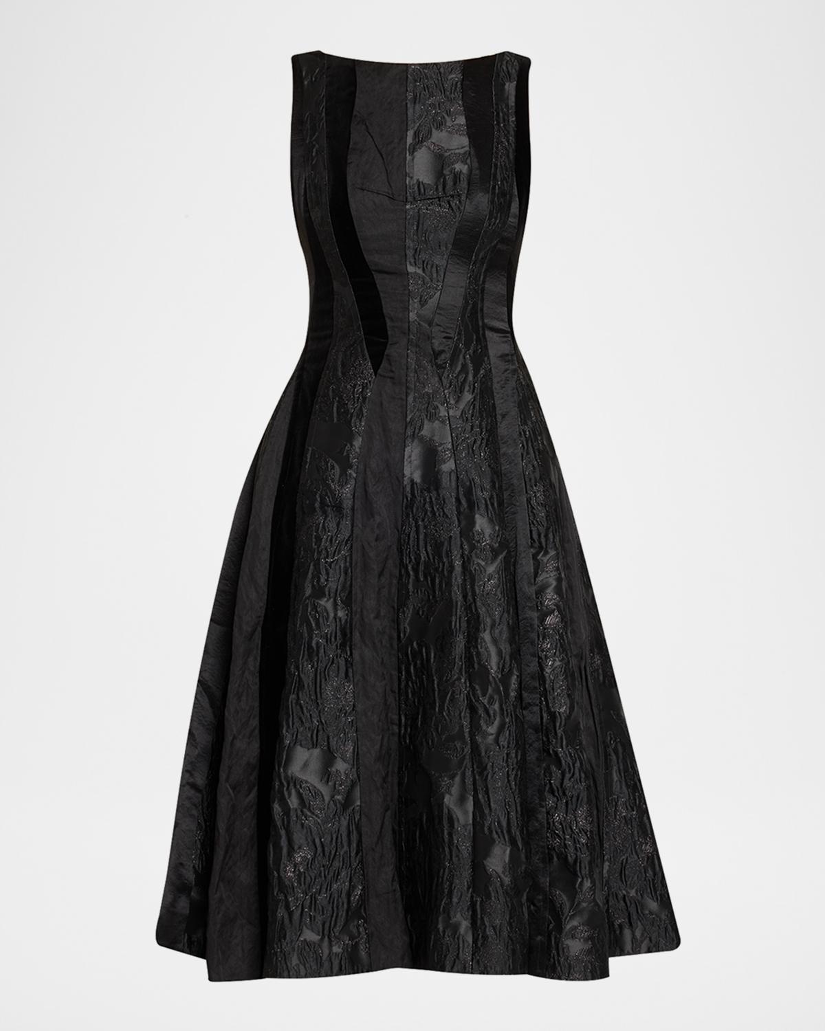Jason Wu Collection Mixed-Media Patchwork Sleeveless Low-Back Midi Dress