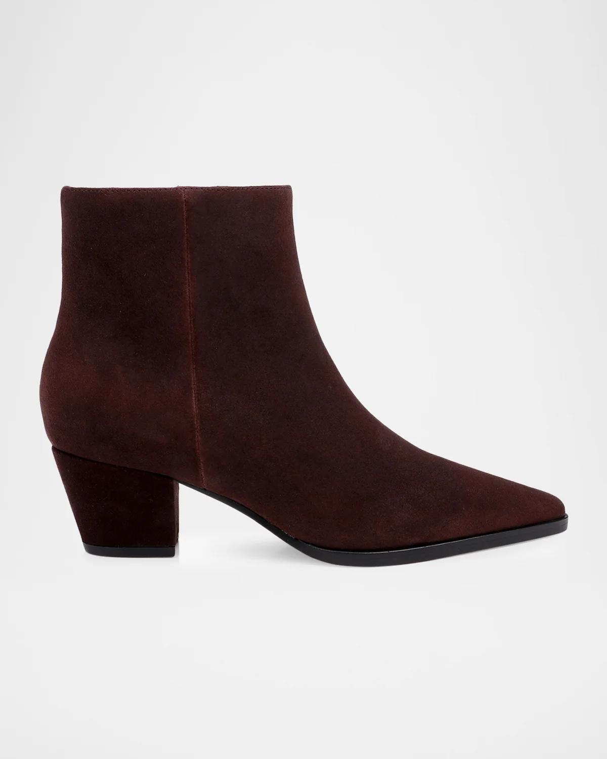 L & Apos;agence 50mm Vesey Suede Ankle Boots In Mahogany