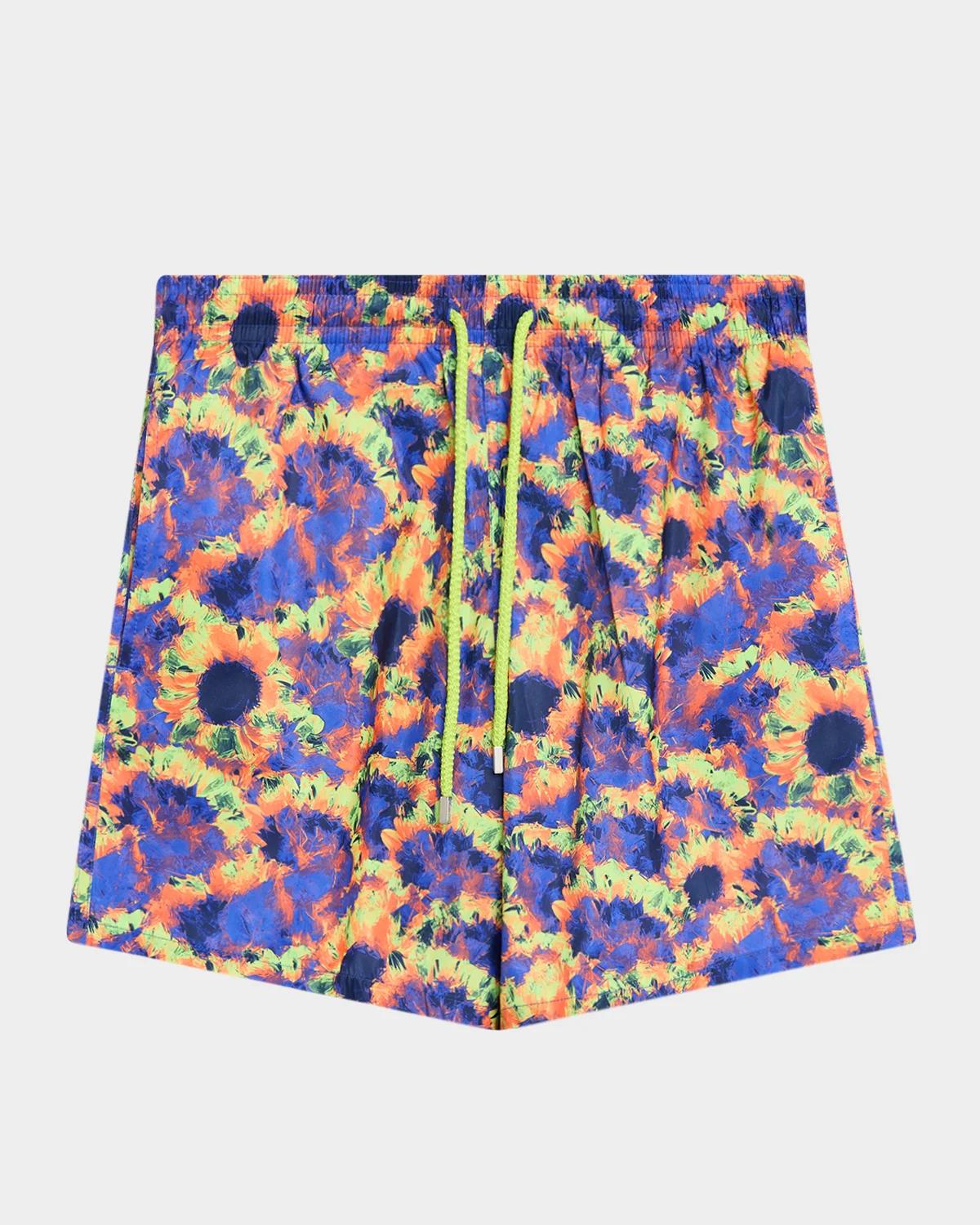 Vilebrequin Men's Sunflowers Packable Swim Shorts