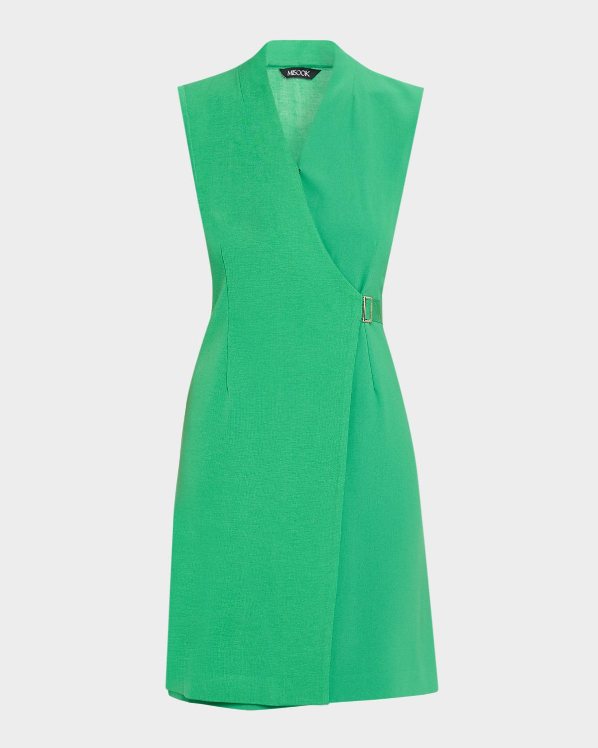 Misook Faux Wrap Sheath Mini Dress