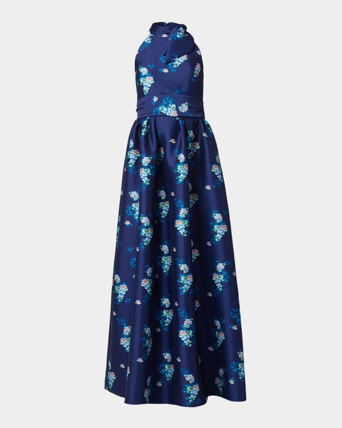 Shoshanna May Floral Satin Maxi Dress
