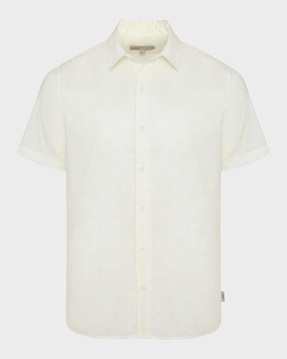 Onia Men's Stretch Linen Short-Sleeve Shirt