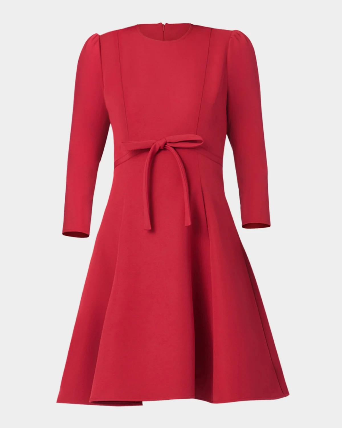 Shoshanna Cindy Crêpe Bow Mini Dress