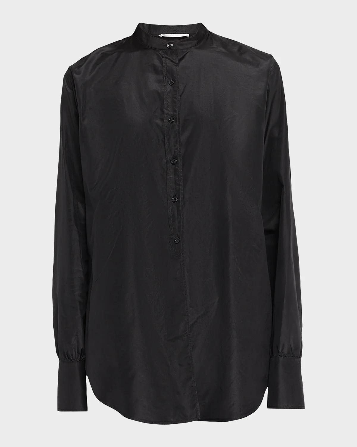 The Row Lula Silk Taffeta Button-Down Top