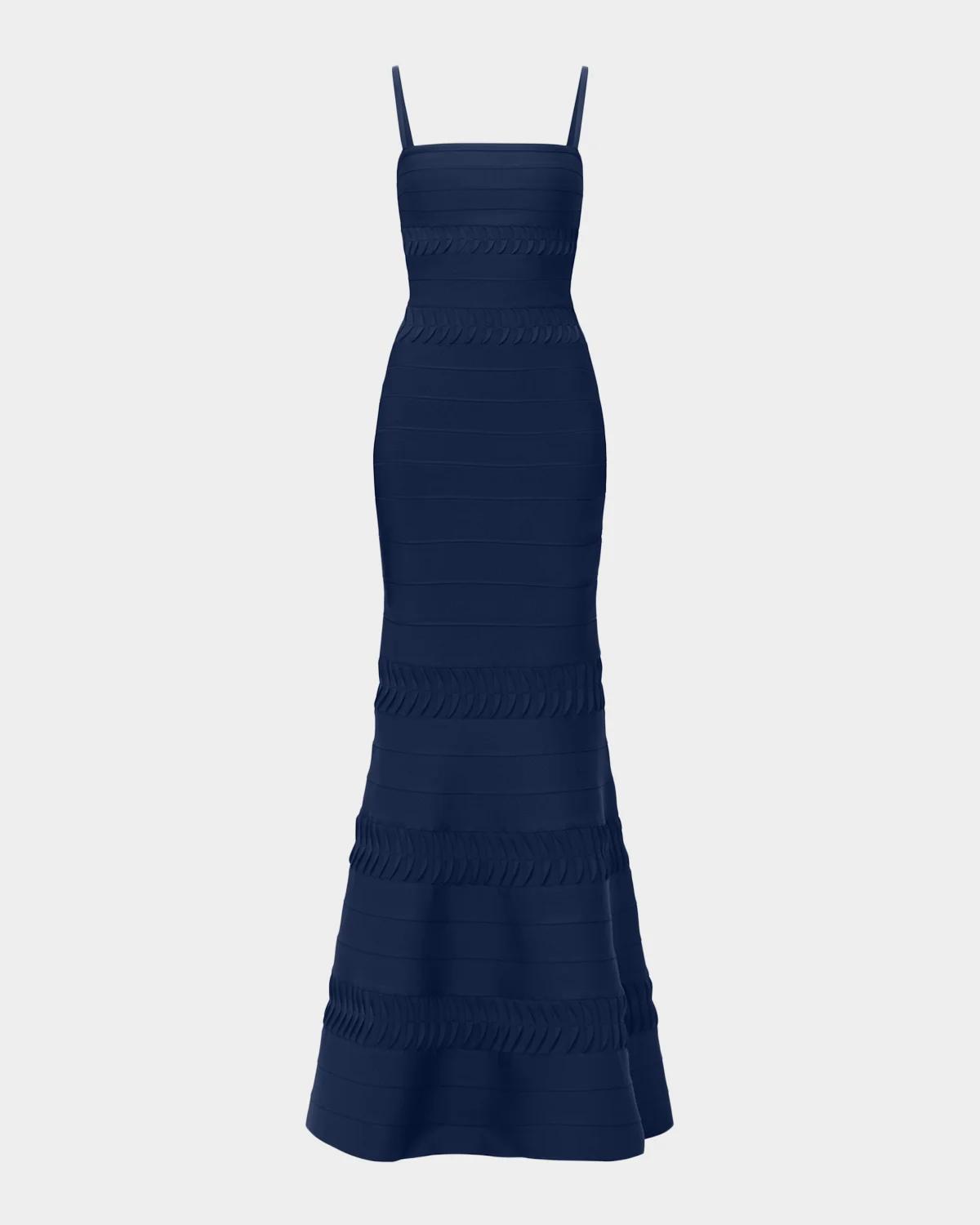 Herve Leger The Caitlin Mermaid-hem Bandage Gown In Storm-411