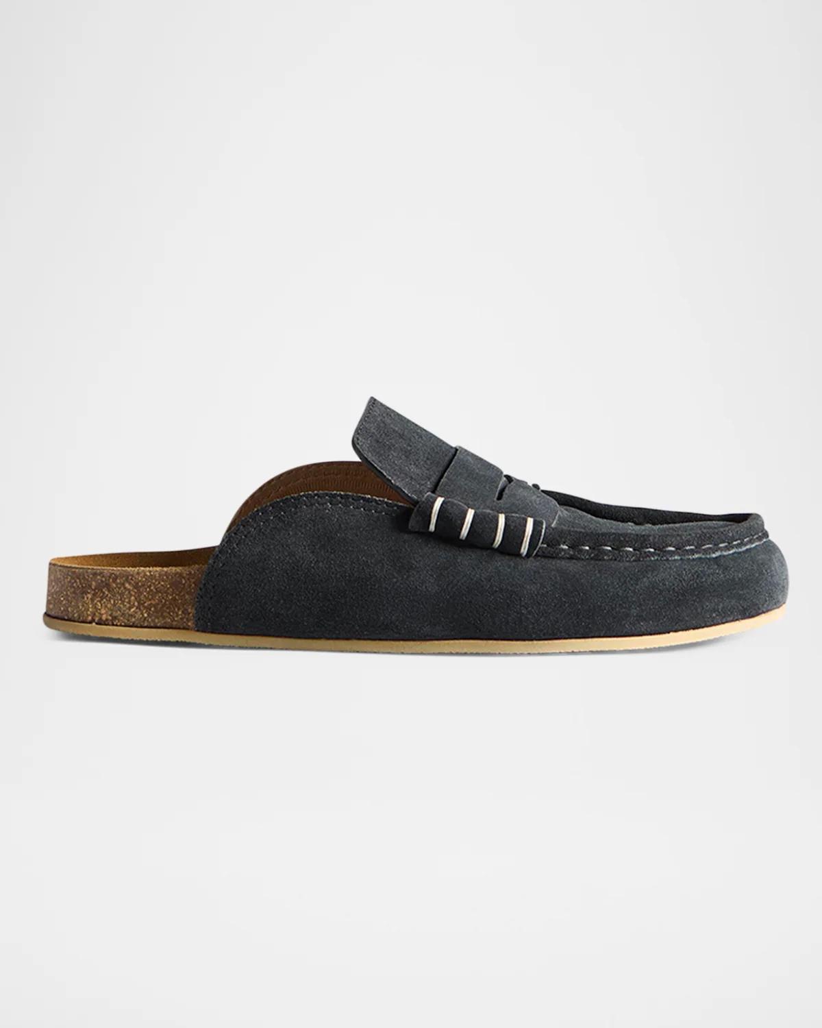 JW Anderson Men's Stitched Suede Loafer Mules