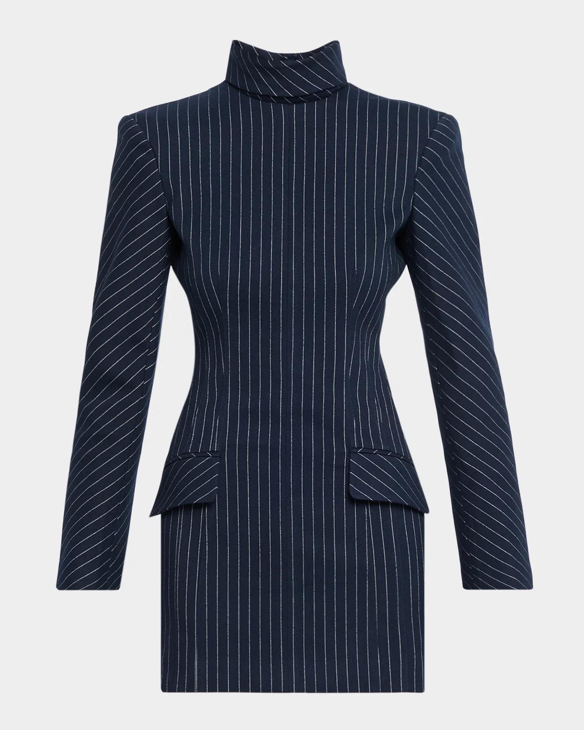 AKNVAS Toni Pinstripe Mini Dress